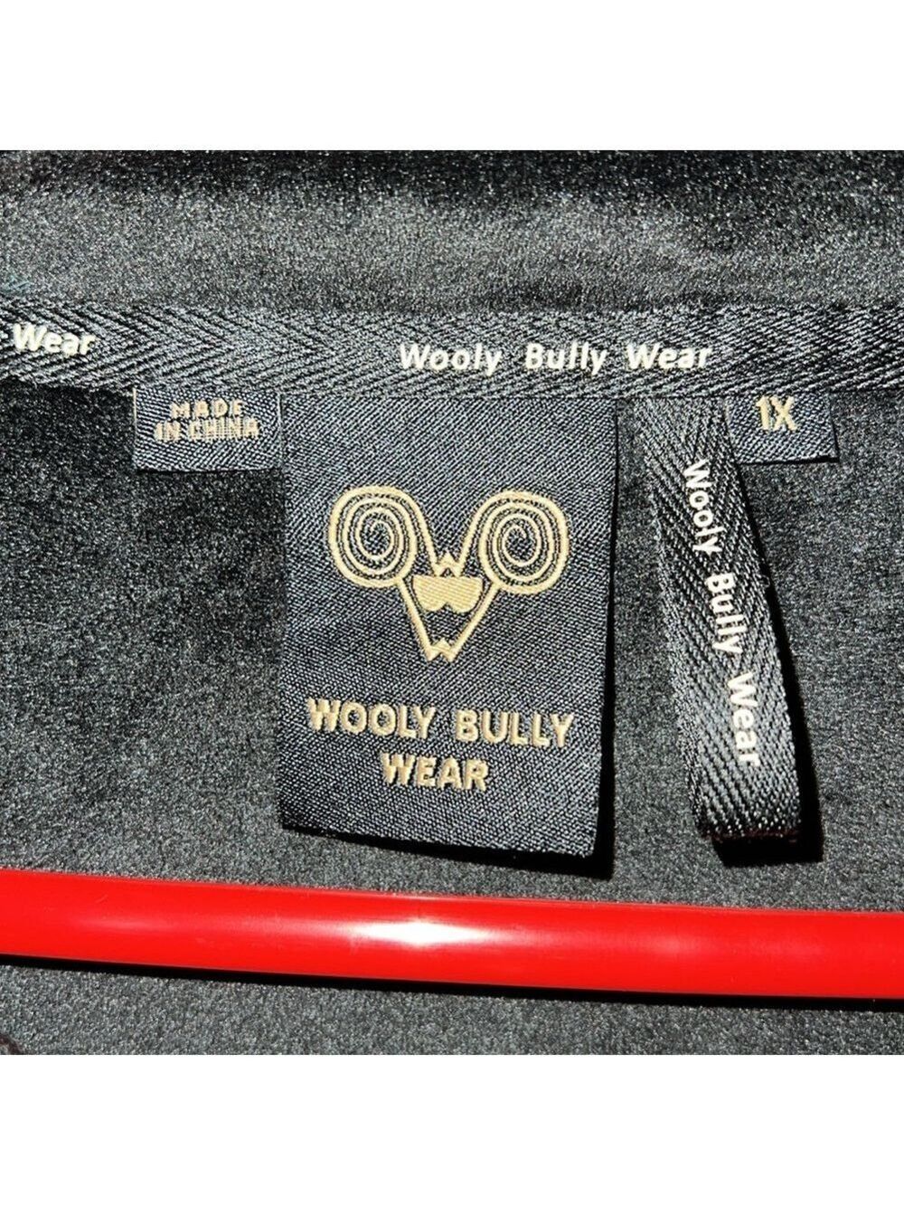WOOLY BULLY WEAR Gray and Black QUARTER Zip jacket with High Collar. 1X - Picture 2 of 11